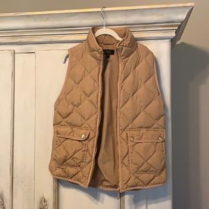 JCrew Tan Quilted Puffer Vest